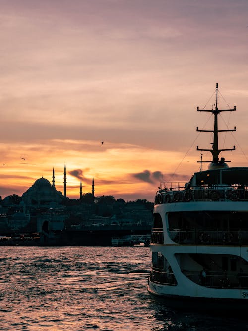 Immagine gratuita di cielo rosa, crepuscolo, Istanbul
