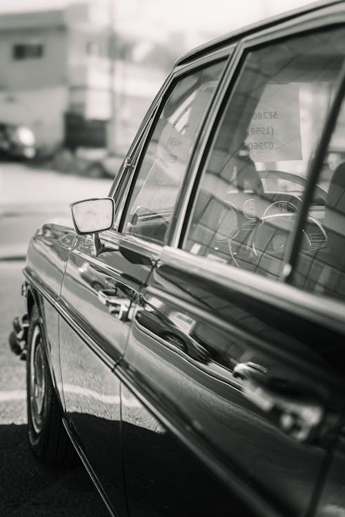 Reflective Side of a Vintage Car