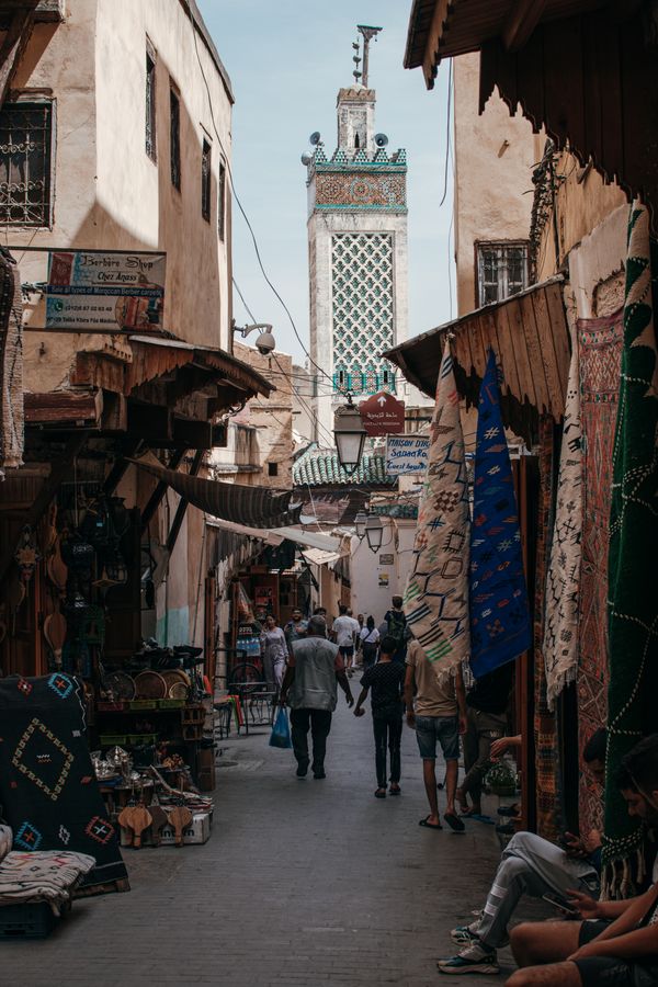Medina souks alley craft quarters Fes