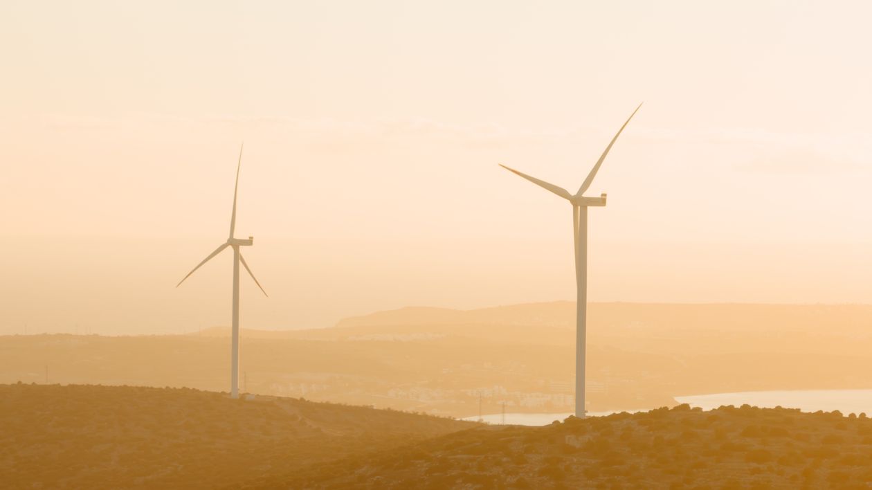 Wind Turbines on Hill at Sunset · Free Stock Photo