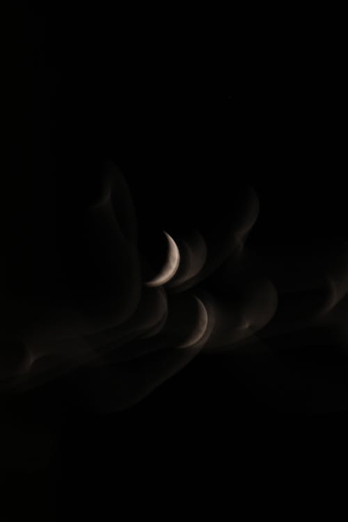 Free stock photo of half moon, light reflections, lights reflection