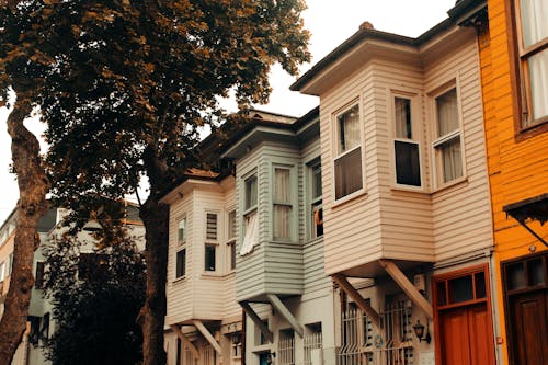 Colorful House Buildings by the Street