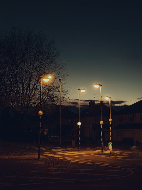 Kostnadsfri bild av gata, gatlyktor, natt