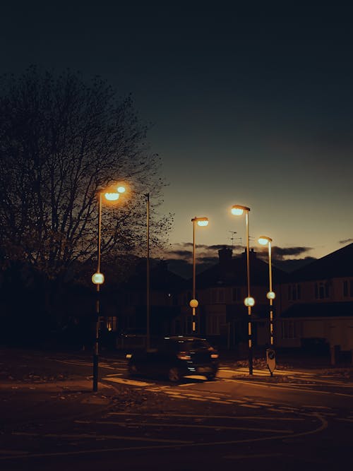 คลังภาพถ่ายฟรี ของ กลางคืน, ถนนในเมือง, ทางข้าม