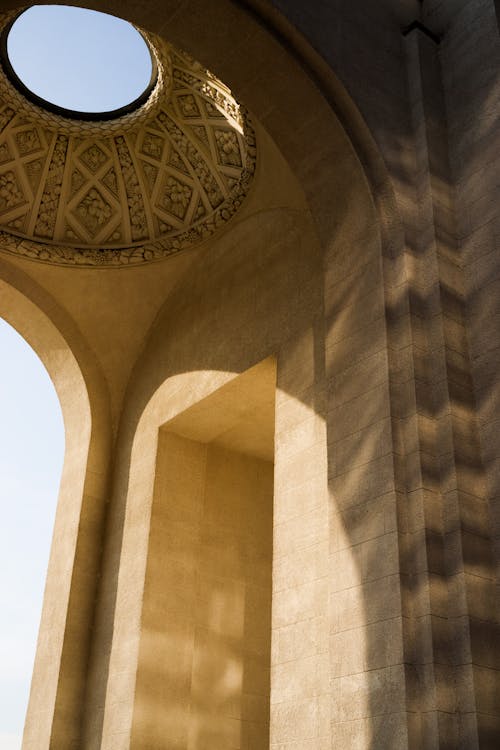 The Walls and Dome of a Monumental Building in Sunlight 