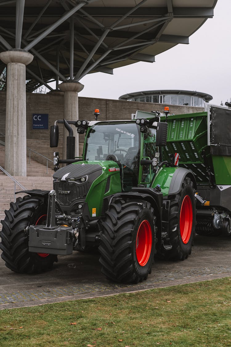 Green Tractor In Town