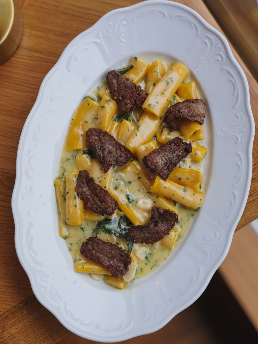 Beef pasta dinner