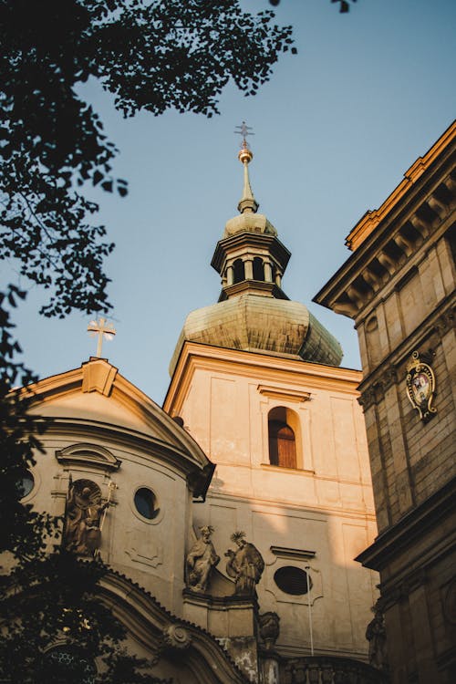 Church Building and Tower in Town