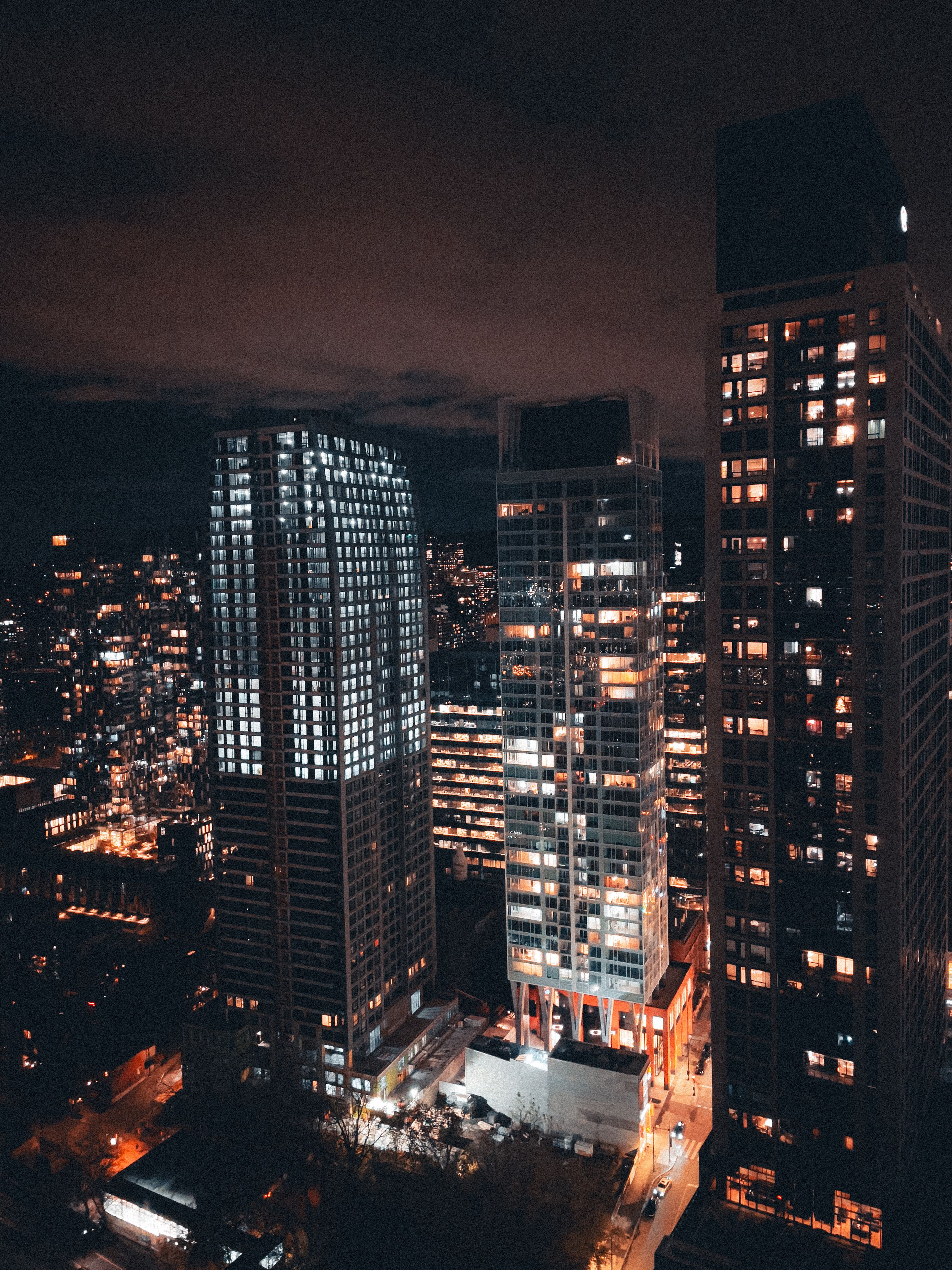 Downtown in City at Night · Free Stock Photo