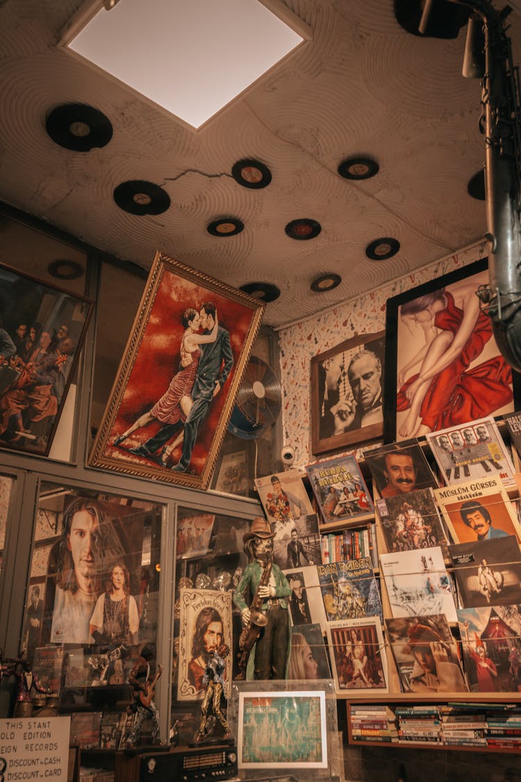 Store With Vinyl Records And Posters