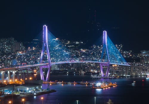 View of a Bridge at Night