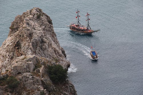 Pirate Ship Sailing on the Sea 