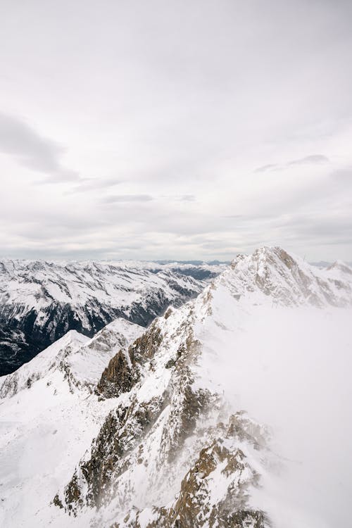 View of Mountains in Winter