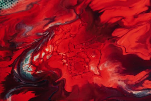 Abstract Photo of a Melt Red Paint