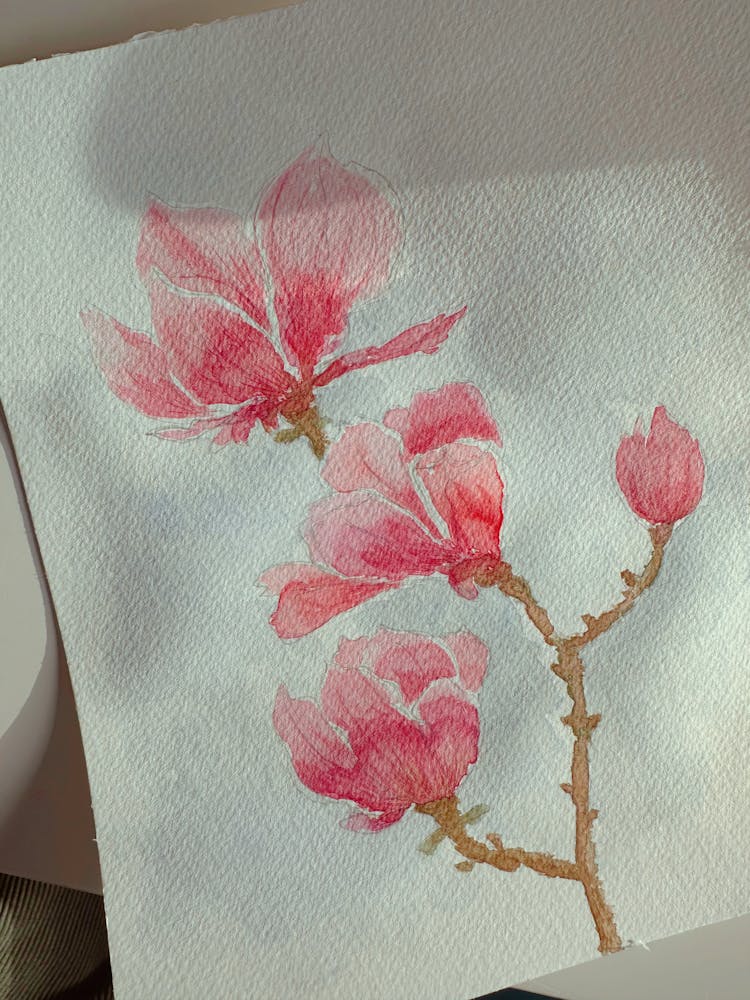 Watercolor Painting Of Flowers