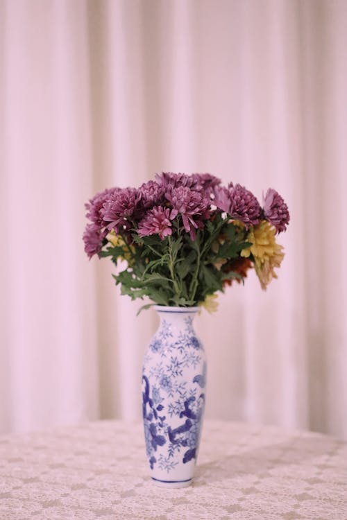 A Bouquet of Chrysanthemum Flowers in a Vase