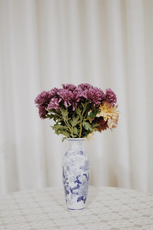 A Bouquet of Chrysanthemum Flowers in a Vase 