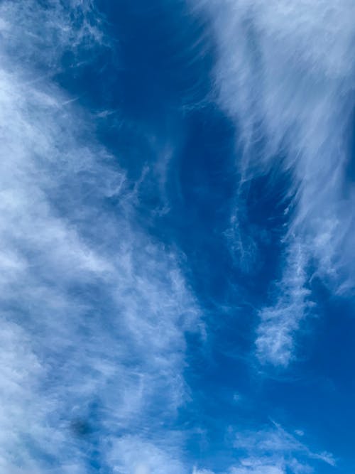Feathery Thin Clouds in the Blue Sky