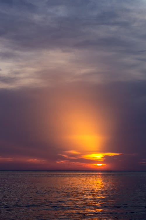 구름 경치, 바다, 반사의 무료 스톡 사진
