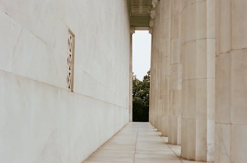 White Wall and Columns of Building