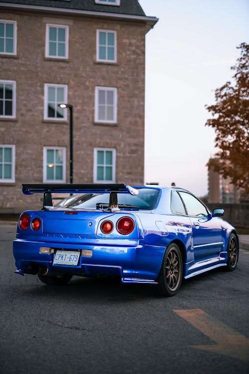 Photos gratuites de bleu, mise au point sélective, Nissan Skyline GT-R