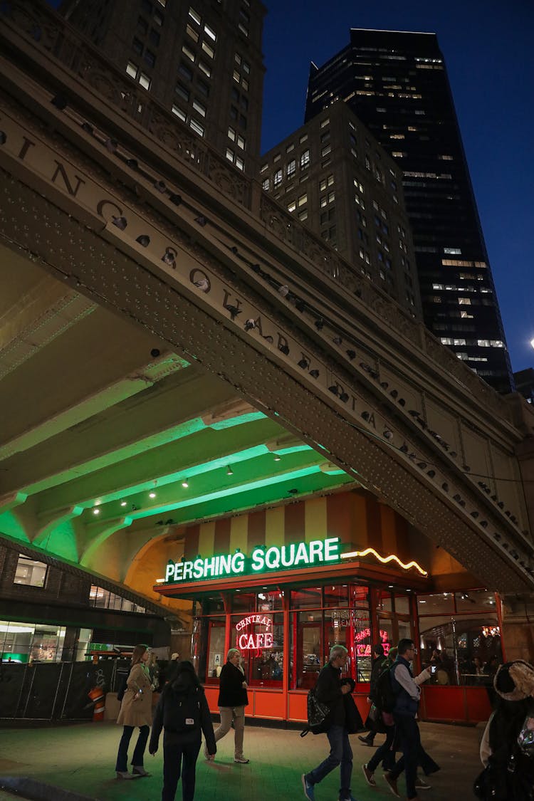 Cafe In New York At Night