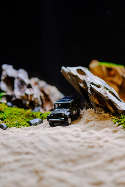 Miniature Jeep on Sand