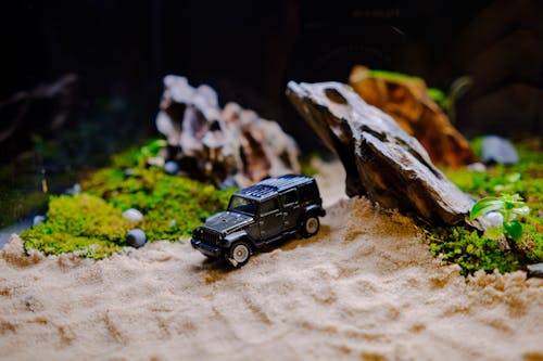 Sand and Rocks Diorama with a Miniature Car