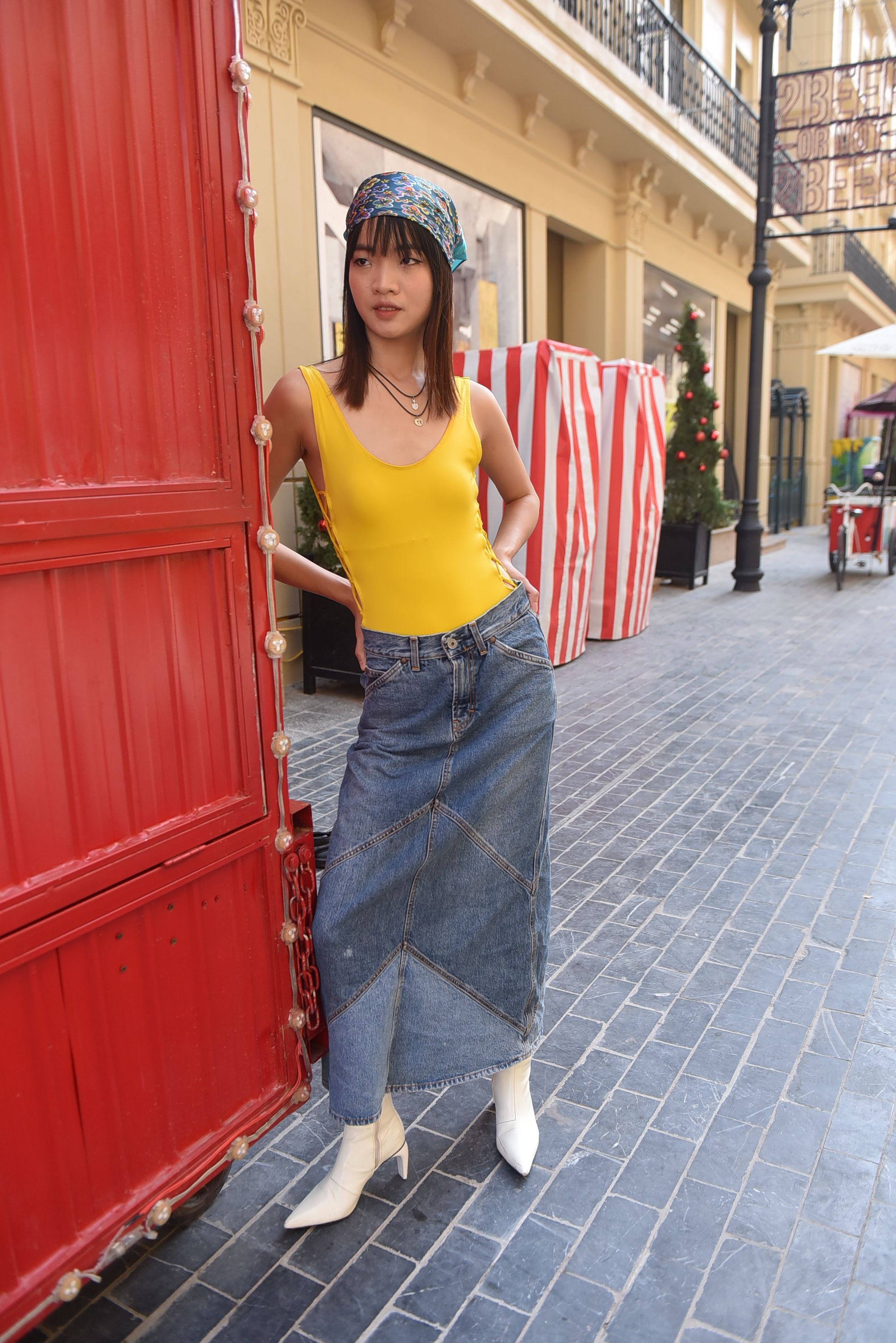 Saia Jeans Longa