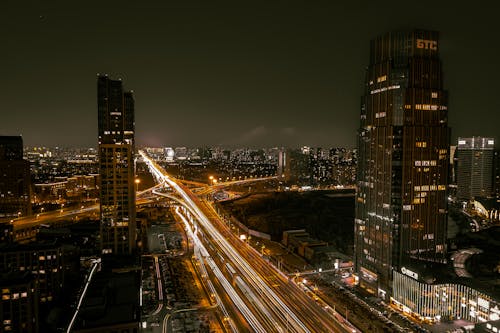 Gratis stockfoto met belicht, dronefoto, gebouwen