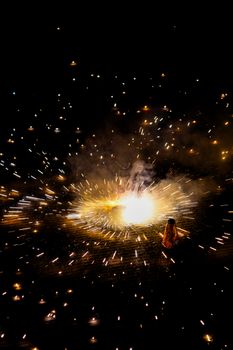 A captivating display of fireworks lighting up the night sky, perfect for celebrations.