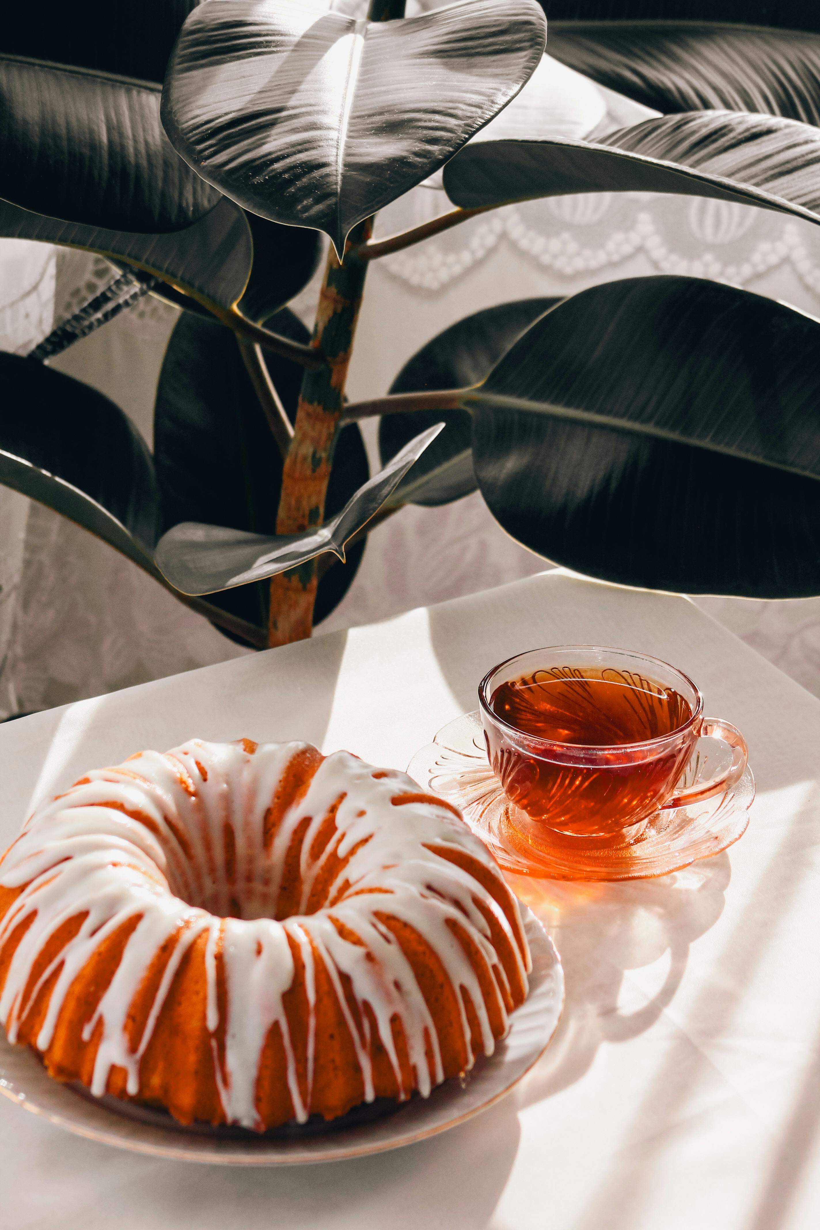 tea cake and plant