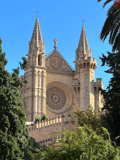 Towers of Cathedral of Palma de Mallorca in Spain