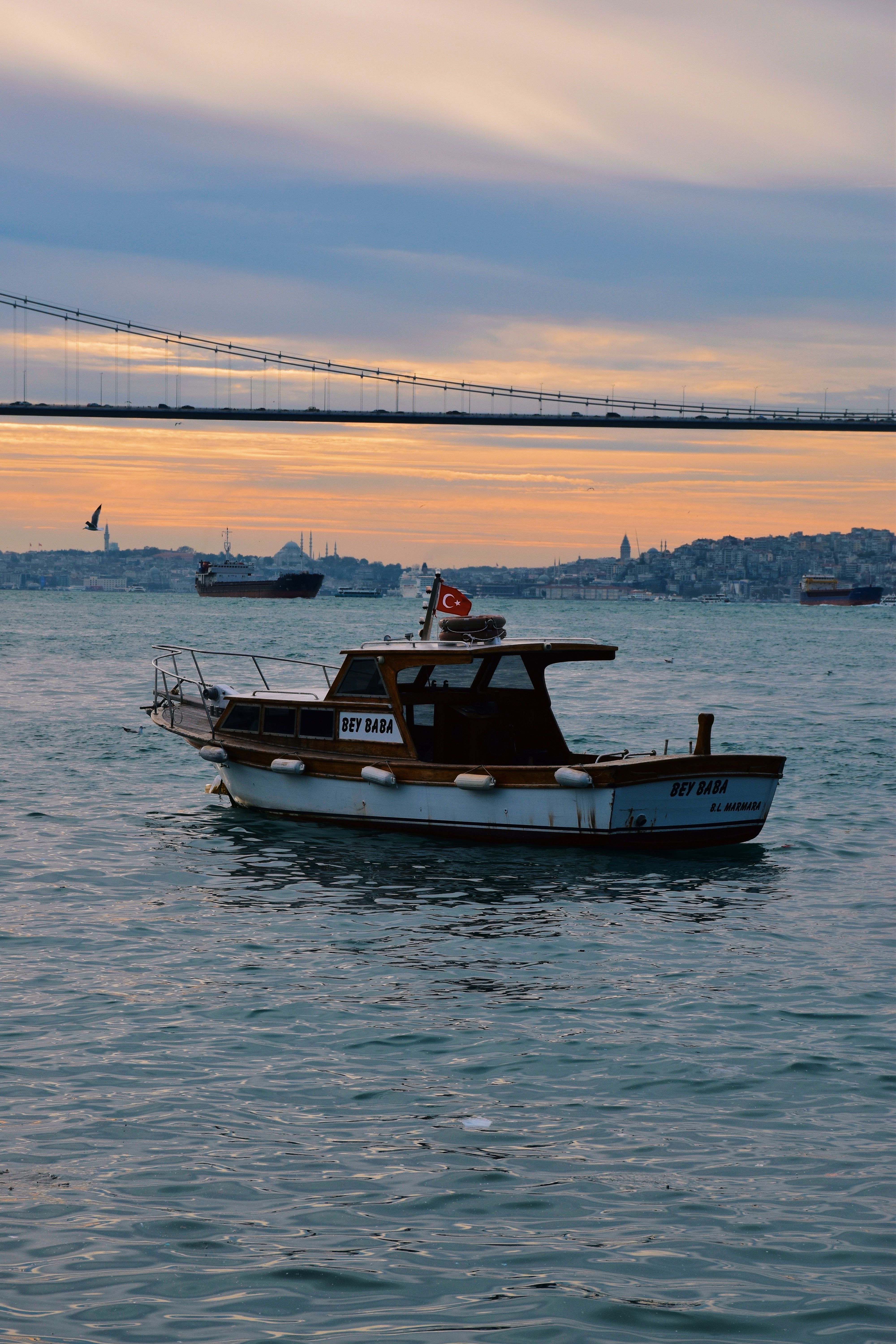 Boats on the Bosphorus Strait in the Evening · Free Stock Photo