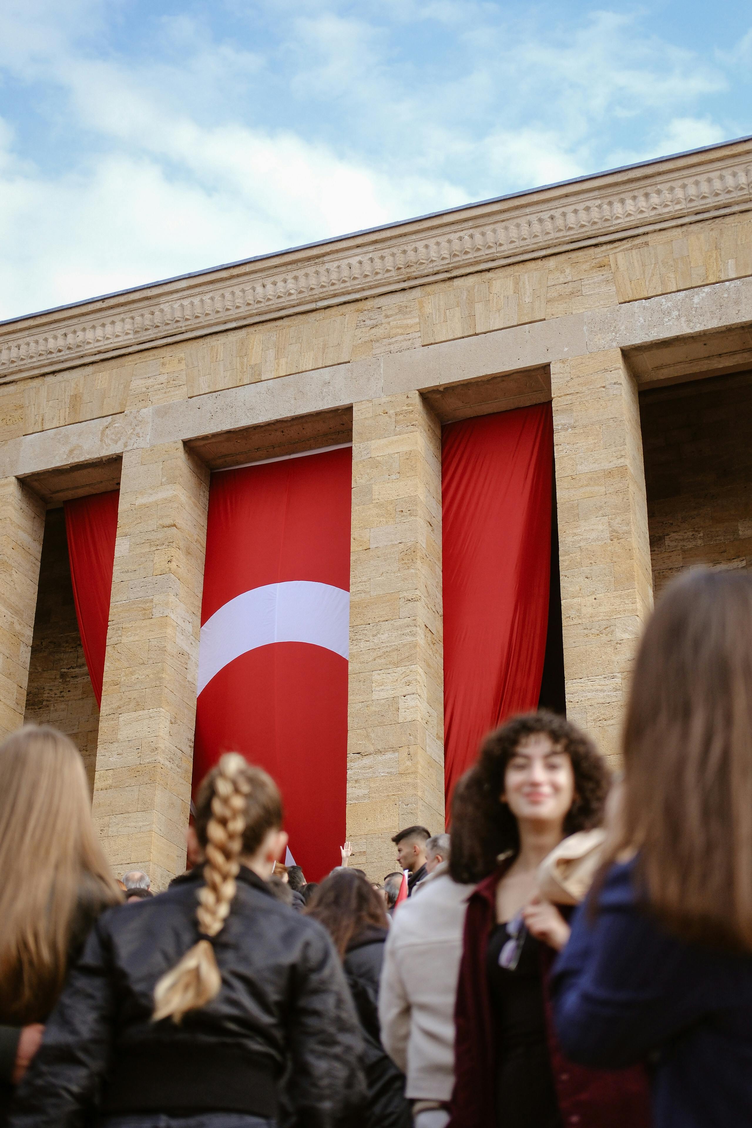 turkish flag at the entrance of the museum