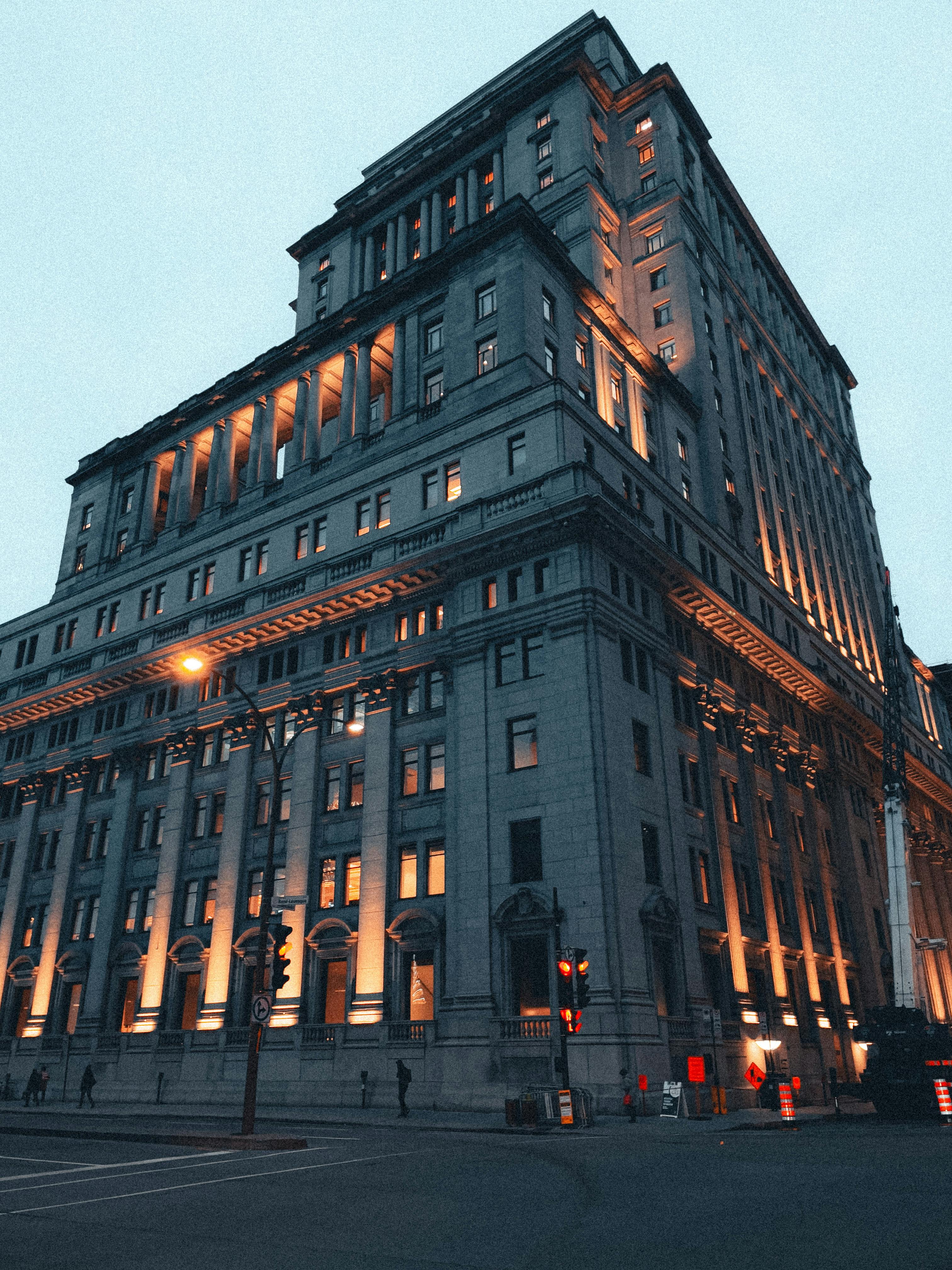 Photo of the Sun Life Building at Dusk, Montreal, Quebec, Canada · Free