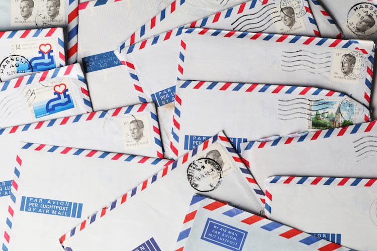 Stacks Of Airmail Envelopes