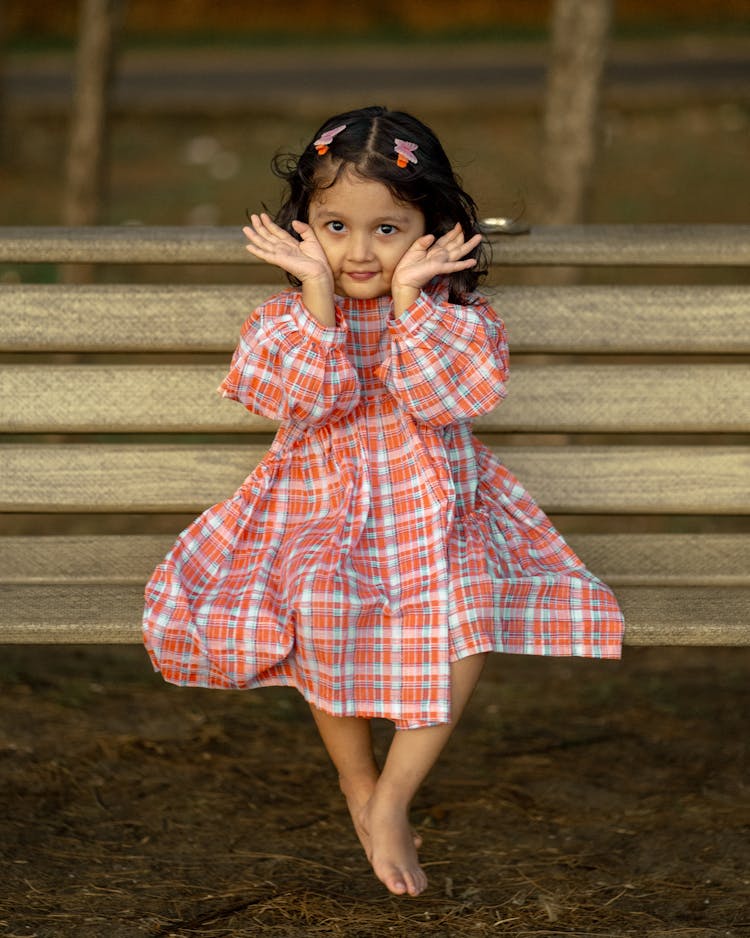 Little Girl Wearing Pink Dress 