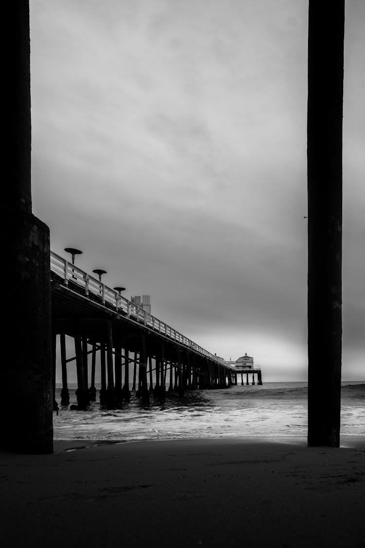 On The Beach Under Malibu Pier California