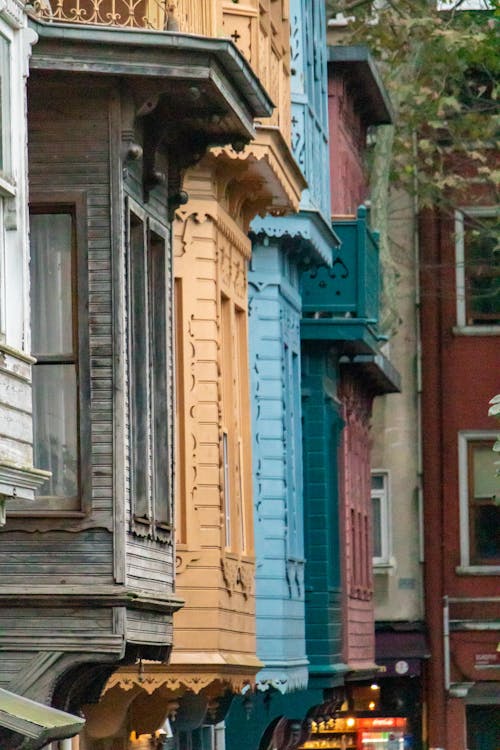 Colorful Townhouses in Kuzguncuk District of Istanbul 