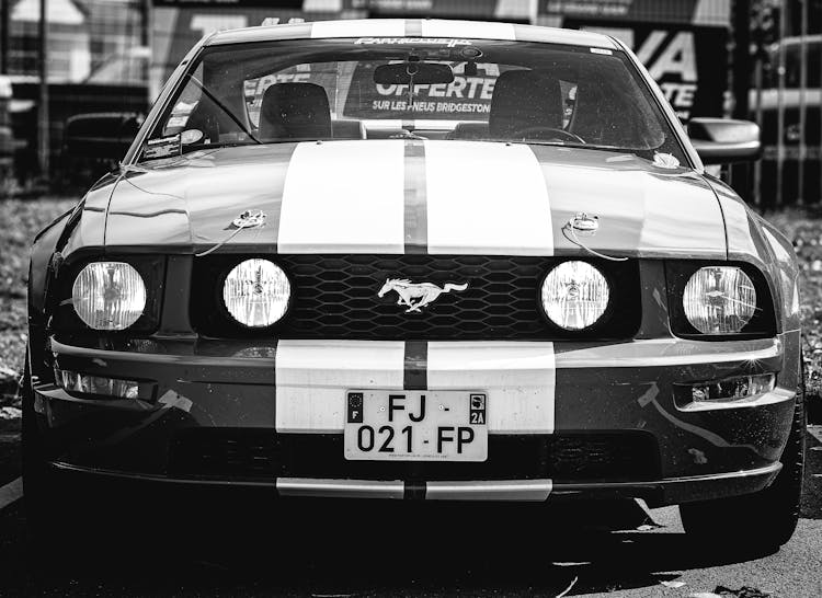 Ford Mustang In Black And White