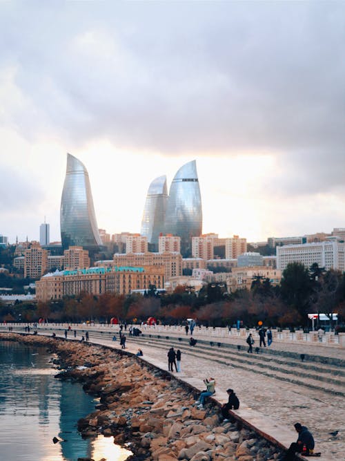 Imagine de stoc gratuită din acoperit de nori, arhitectură modernă, azerbaidjan