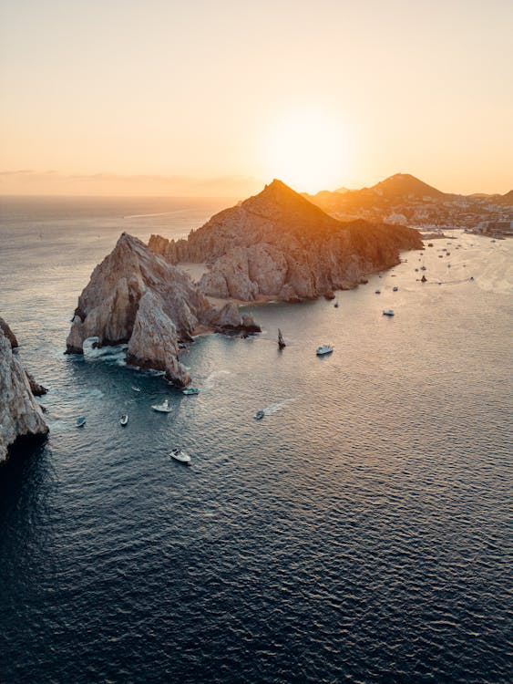 Aerial View of Rock Formations in Los Cabos, Mexico 