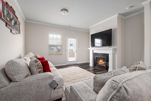 Modern Living Room with a Fireplace