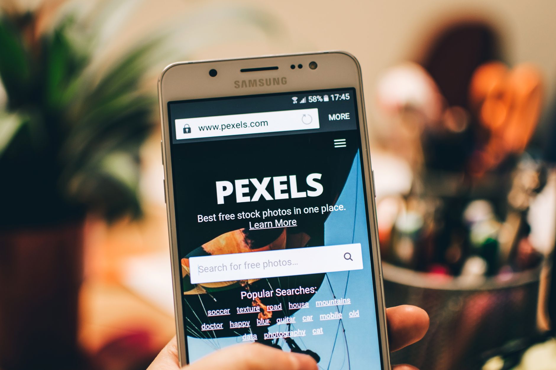 Smartphone affichant un site web pour suivre les performances du référencement local