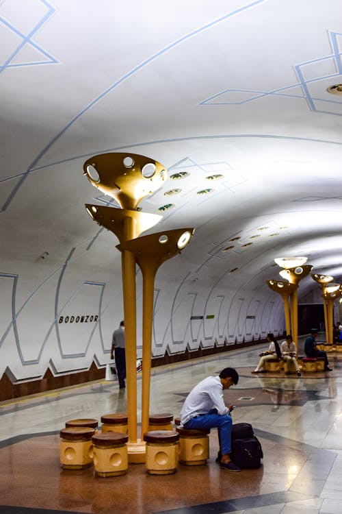 Commuters Waiting at Badamzar Metro Station