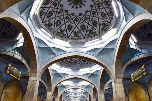 Ornamented Ceiling in Subway in Tashkent