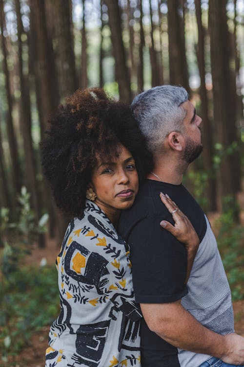 Couple Hugging in Forest