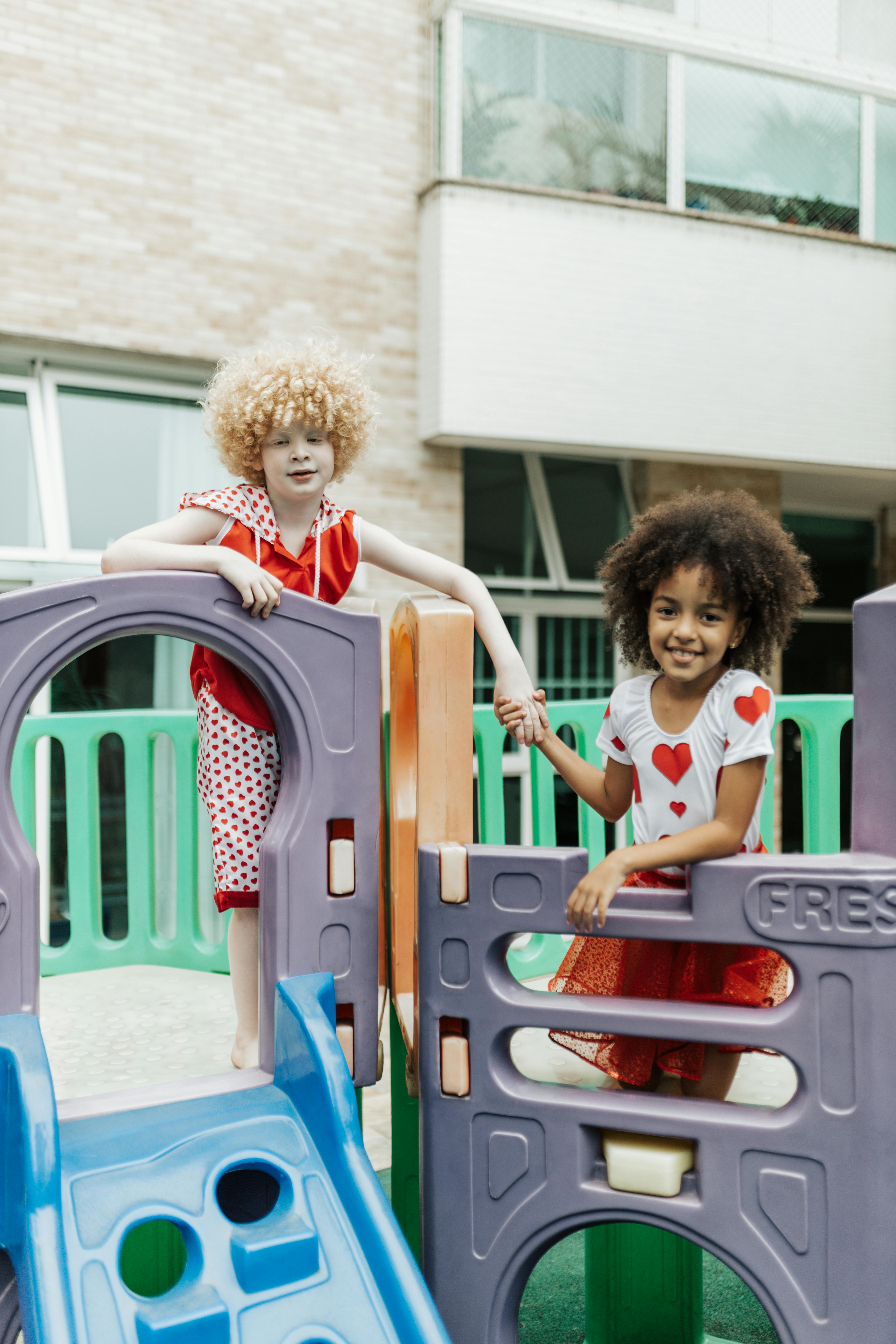 children having fun on a playground