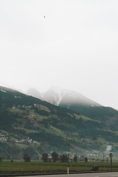 Mountain Peak Hidden in the Clouds